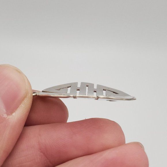 18 Inch 925 Sterling Silver Large Rustic Maze Design Pendant Necklace - Picture 5 of 9